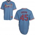 Men's Bob Gibson Replica Blue Jersey: Throwback Baseball #45 St. Louis Cardinals Cooperstown