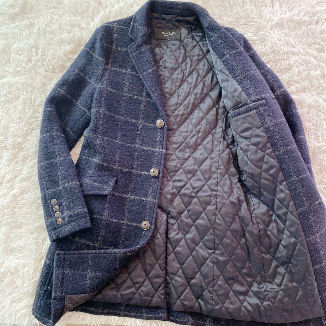 Burberry black label  チェスターコートキルティングチェック
