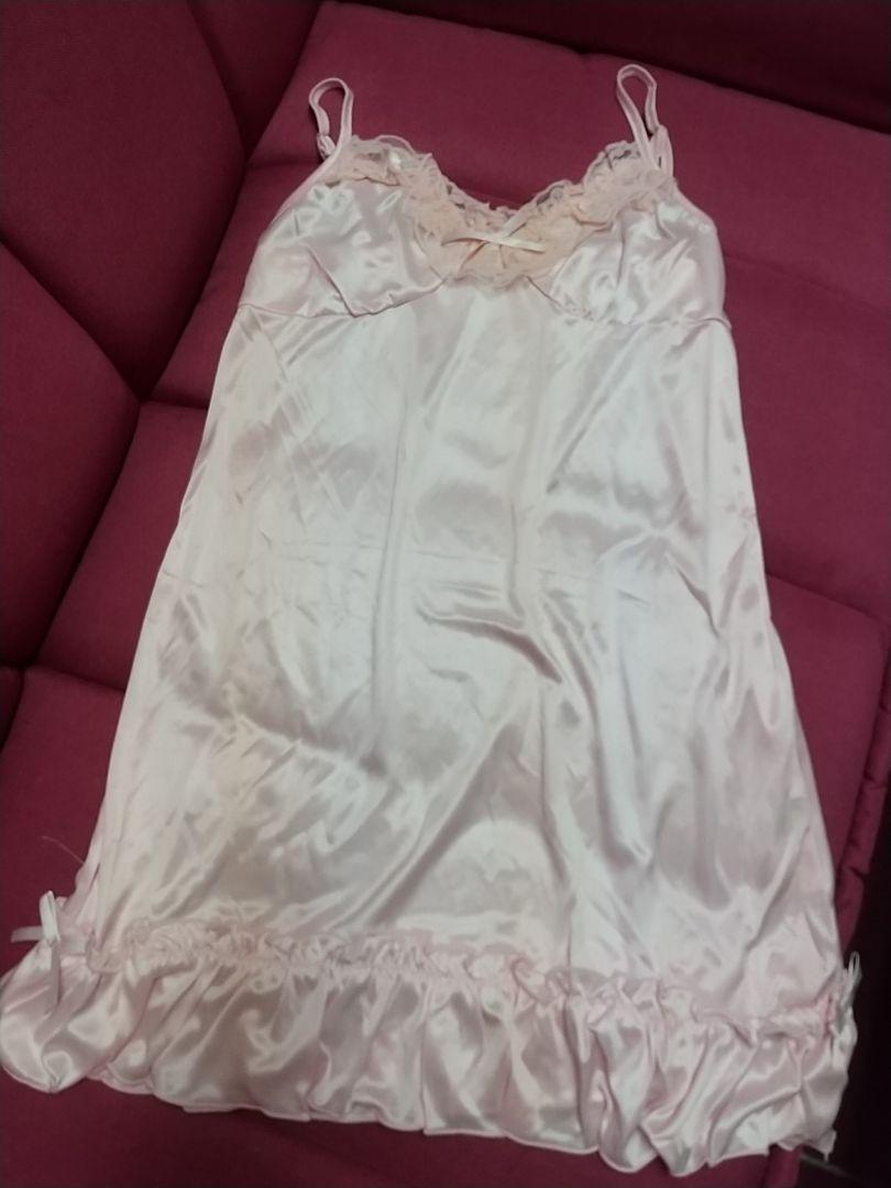 リズリサ ワンピース レース キャミソール ピンク りぼん サテン ネグリジェ