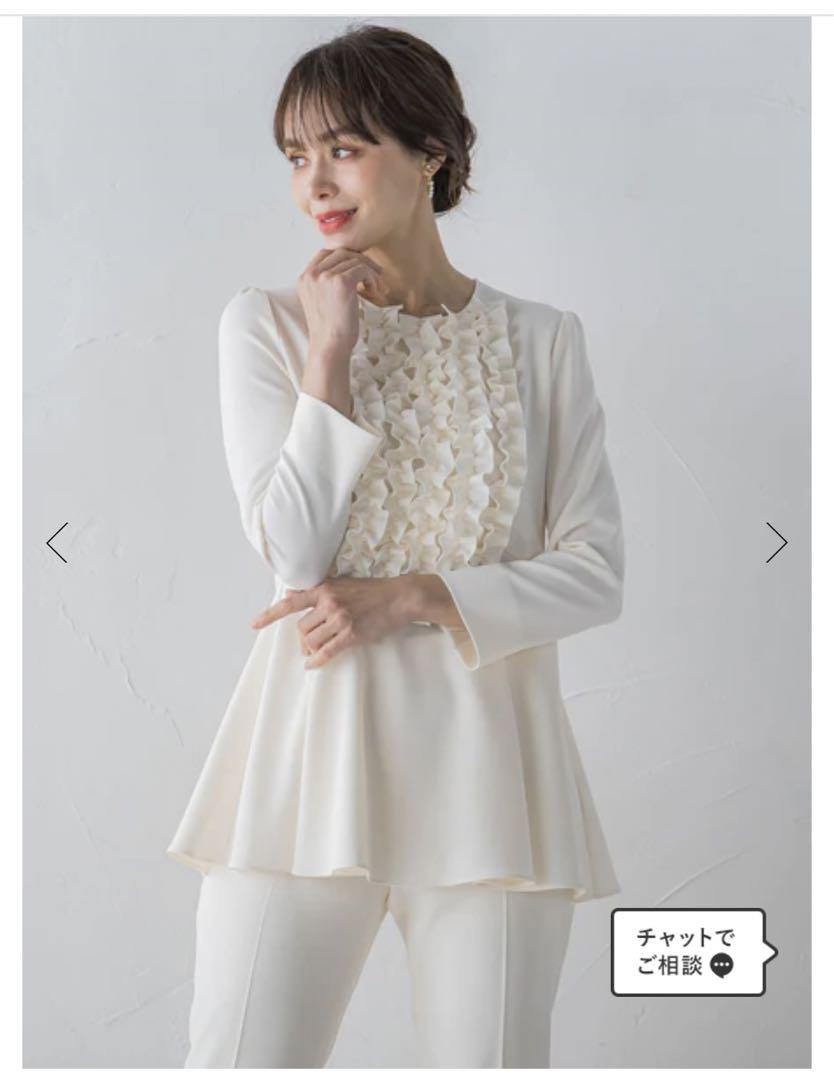 胸元フリルブラウス(セットアップ)