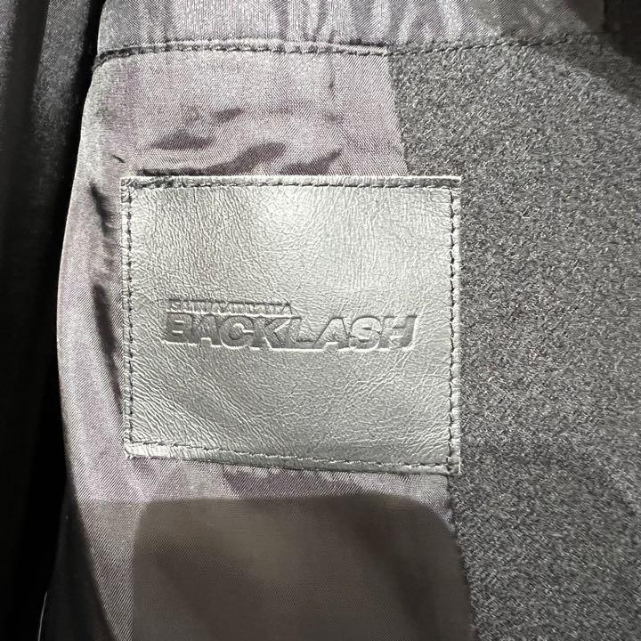 希少 イサムカタヤマ バックラッシュ レザー 上質 ウール フーデットコート